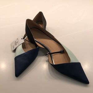 Rayon fabric multi color pointy flats